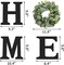 Wood Home Sign with Artificial Eucalyptus Wreath for O, Hanging Farmhouse Wall House Decor Wood Home Letters for Wall Art Rustic Home Decor, Home Wall Decor for Living Room Kitchen Entryway